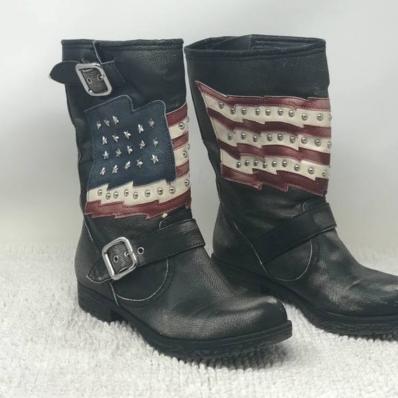White Mountain Kennedy Black American Flag Size 6 - Picture 4 of 8